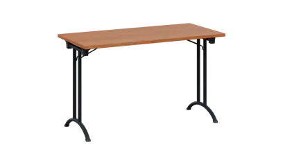 SLA 125 lak skládací jednací stůl 1250x600, deska 25 mm, podnož černý lak, deska olše jantar